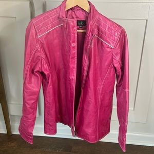 Pink Leather  Jacket